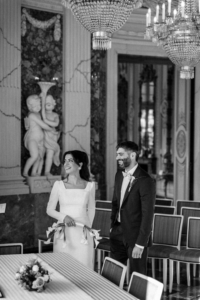 Brautpaar bei standesamtlicher Trauung im Schloss Ahaus – Hochzeitsfotograf Ahaus